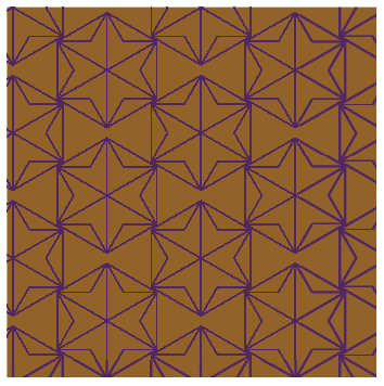 【麻の葉風　018-d】橙 × 紫
